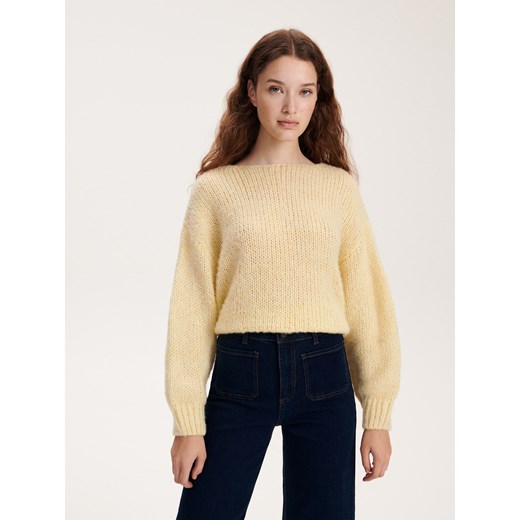 Reserved - Sweter z domieszką wełny - jasnożółty ze sklepu Reserved w kategorii Swetry damskie - zdjęcie 163637908