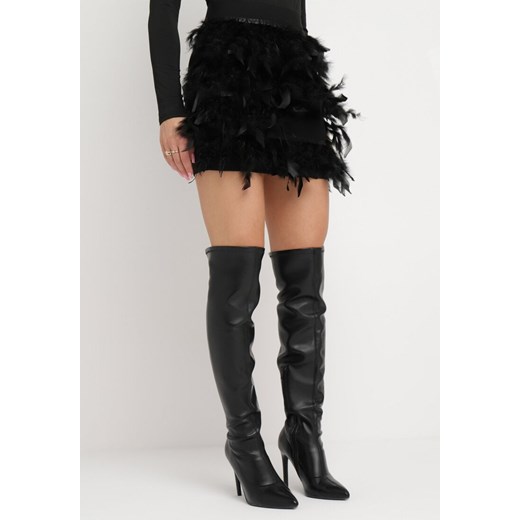 Czarna Spódnica Mini w Pióra Louissena ze sklepu Born2be Odzież w kategorii Spódnice - zdjęcie 163638278