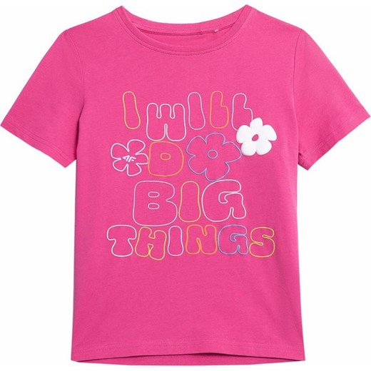 Koszulka dziewczęca 4FJAW23TTSHF0821 4F ze sklepu SPORT-SHOP.pl w kategorii Bluzki dziewczęce - zdjęcie 163639485