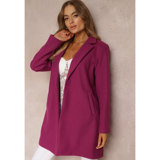 Fioletowy Płaszcz Jednorzędowy Bulah Renee S promocyjna cena Renee odzież