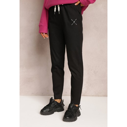 Czarne Bawełniane Spodnie Dresowe Arnhilla ze sklepu Renee odzież w kategorii Spodnie damskie - zdjęcie 163646738