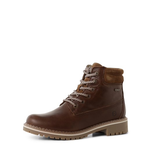 Workery damskie Tamaris na płaskiej podeszwie casualowe skórzane wiązane 