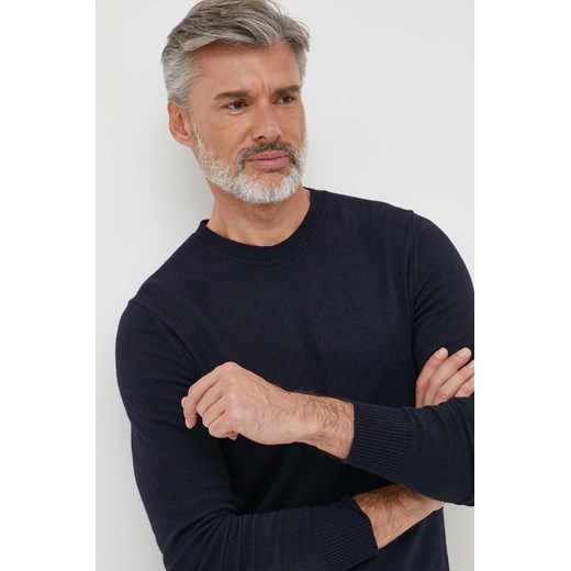 Sisley sweter z domieszką wełny męski kolor granatowy lekki Sisley L ANSWEAR.com