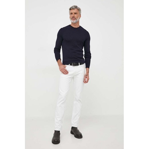Sisley sweter z domieszką wełny męski kolor granatowy lekki Sisley L ANSWEAR.com