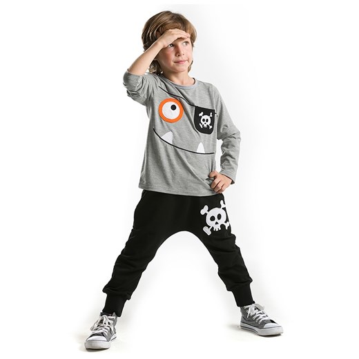 Denokids 2-częściowy zestaw "Happy Pirate" w kolorze szaro-czarnym - id: 11759767 - marki Denokids - 163673867 Denokids 2-częściowy zestaw "Happy Pirate" w kolorze szaro-czarnym ze sklepu Limango Polska w kategorii Dresy chłopięce - zdjęcie 163673867
