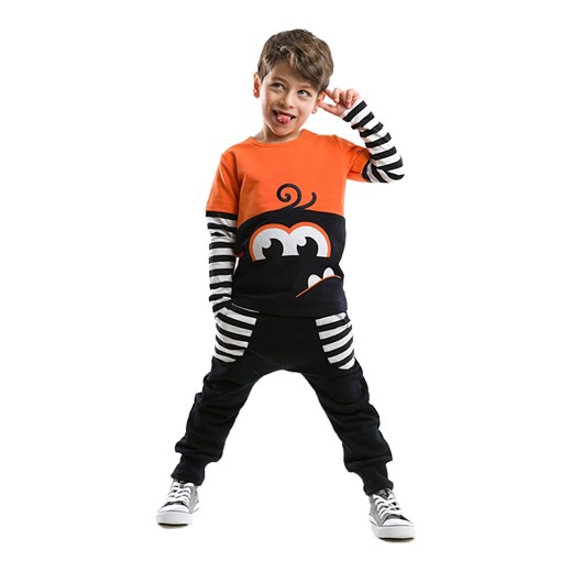 Denokids 2-częściowy zestaw &quot;Monster Lee&quot; w kolorze pomarańczowo-czarnym ze sklepu Limango Polska w kategorii Komplety chłopięce - zdjęcie 163673878