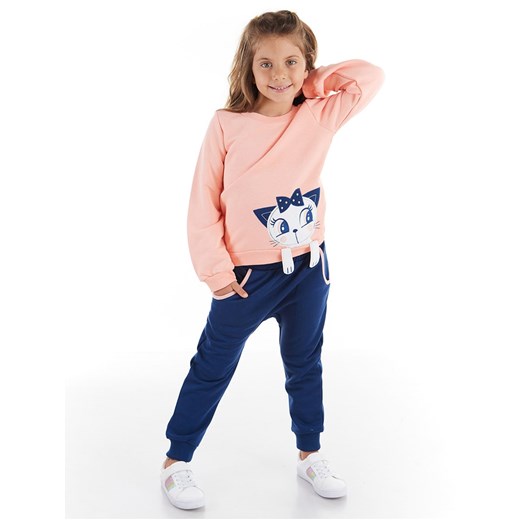 Denokids 2-częściowy zestaw &quot;Cat&quot; w kolorze granatowo-brzoskwiniowym ze sklepu Limango Polska w kategorii Dresy dla niemowlaka - zdjęcie 163673925
