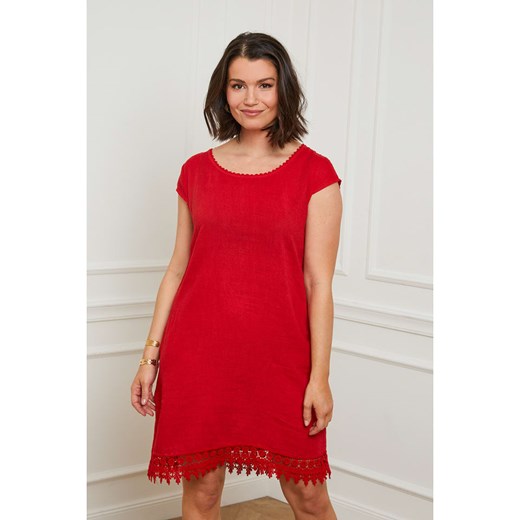 Curvy Lady Lniana sukienka w kolorze czerwonym Curvy Lady 44/46 okazja Limango Polska