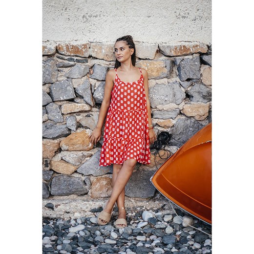 Isla Bonita by SIGRIS Sukienka w kolorze czerwono-białym ze wzorem Isla Bonita By Sigris M promocyjna cena Limango Polska