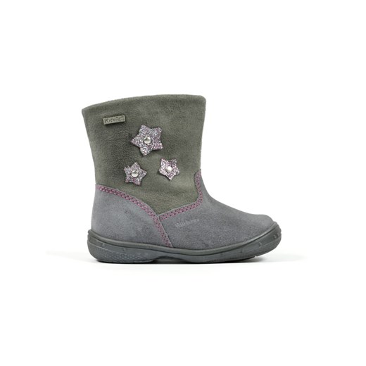 Richter Shoes Skórzane botki zimowe w kolorze szarym ze sklepu Limango Polska w kategorii Buty zimowe dziecięce - zdjęcie 163695847