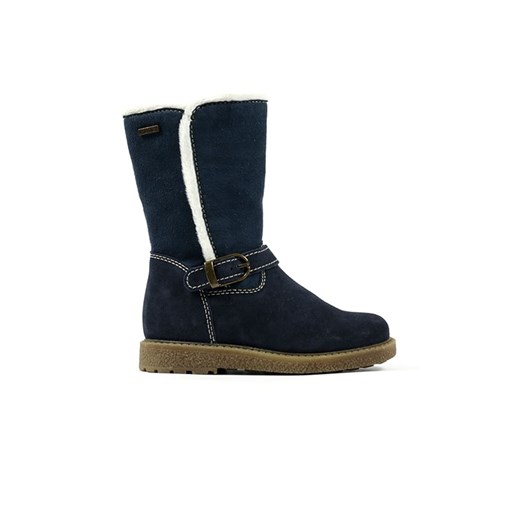Richter Shoes Skórzane kozaki w kolorze granatowym ze sklepu Limango Polska w kategorii Buty zimowe dziecięce - zdjęcie 163695968