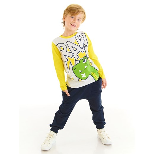 Denokids 2-częściowy zestaw "Rawr Dino" w kolorze żółto-granatowo-białym - id: 13341657 - marki Denokids - 163709167 Denokids 2-częściowy zestaw "Rawr Dino" w kolorze żółto-granatowo-białym ze sklepu Limango Polska w kategorii Komplety chłopięce - zdjęcie 163709167