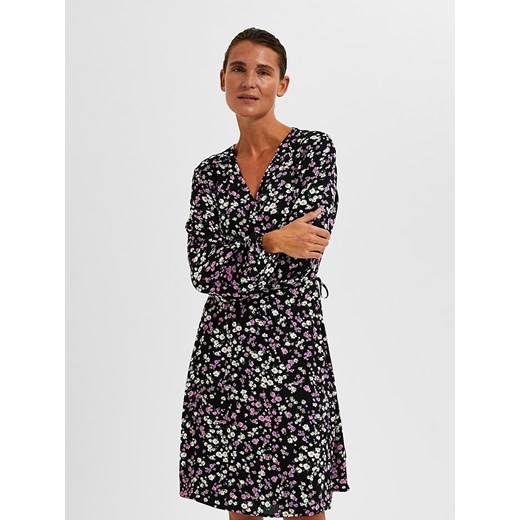 SELECTED FEMME Sukienka &quot;Fiola&quot; w kolorze czarnym ze wzorem ze sklepu Limango Polska w kategorii Sukienki - zdjęcie 163717499