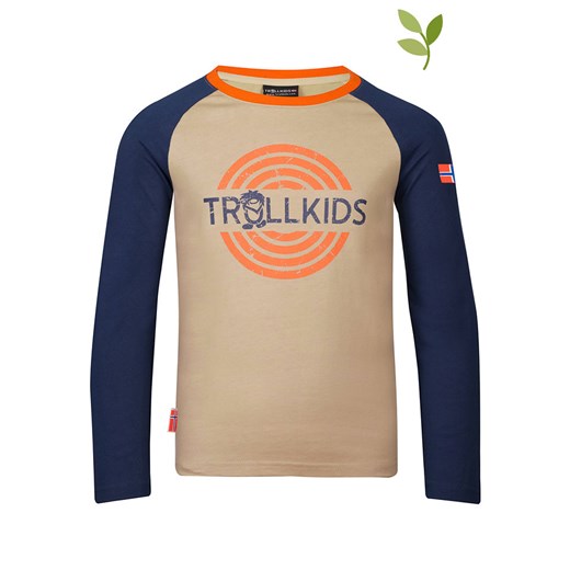 Trollkids Koszulka "Preikestolen" w kolorze granatowo-beżowym Trollkids 104 promocyjna cena Limango Polska