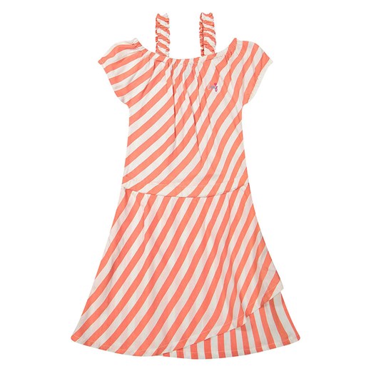 Little Miss Juliette Sukienka w kolorze pomarańczowo-kremowym Little Miss Juliette 134/140 wyprzedaż Limango Polska