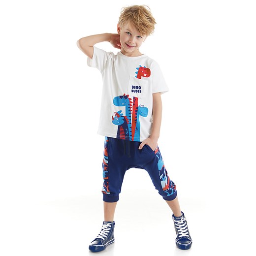 Denokids 2-częściowy zestaw "Dino" w kolorze biało-granatowym Denokids 110 wyprzedaż Limango Polska