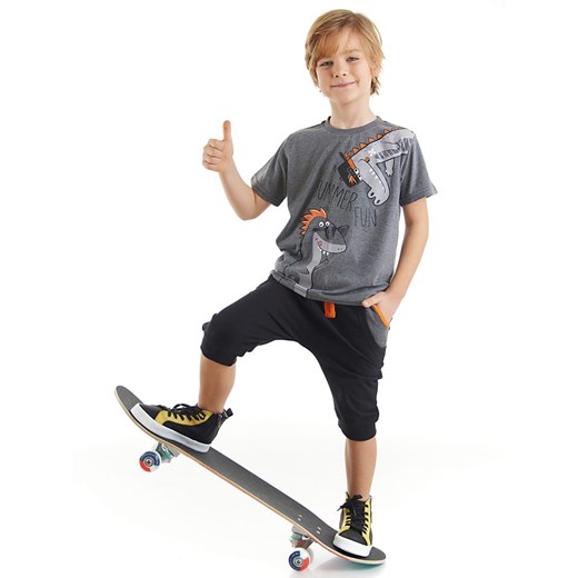 Denokids 2-częściowy zestaw &quot;Summer Fun&quot; w kolorze szaro-czarnym ze sklepu Limango Polska w kategorii Komplety chłopięce - zdjęcie 163731939