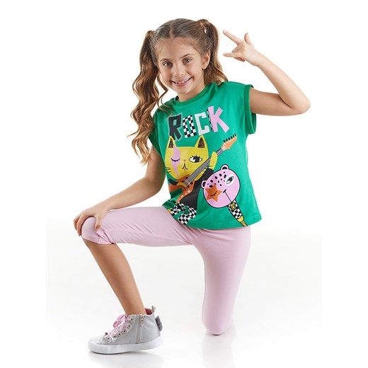 Denokids 2-częściowy zestaw &quot;Rock Gang&quot; w kolorze zielono-jasnoróżowym ze sklepu Limango Polska w kategorii Komplety dziewczęce - zdjęcie 163732018
