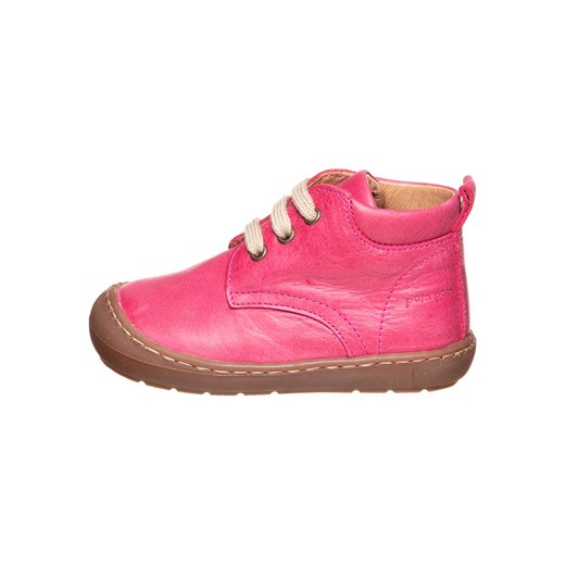 POM POM Skórzane sneakersy w kolorze różowym ze sklepu Limango Polska w kategorii Półbuty dziecięce - zdjęcie 163732558