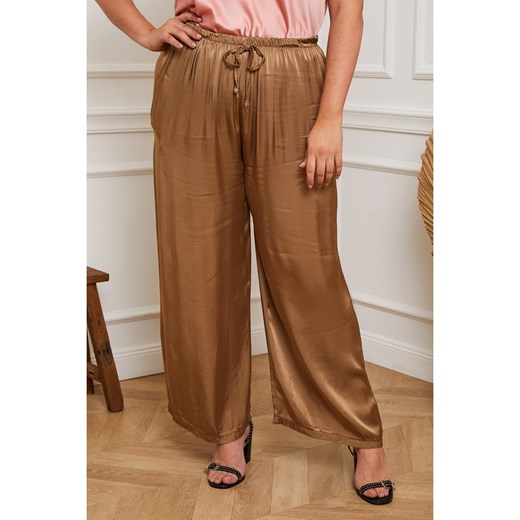 Plus Size Company Spodnie &quot;Kendy&quot; w kolorze karmelowym ze sklepu Limango Polska w kategorii Spodnie damskie - zdjęcie 163749196