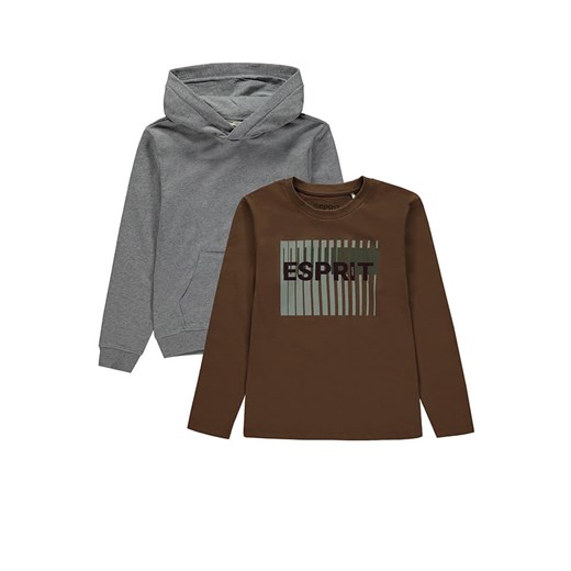 ESPRIT 2-częściowy zestaw w kolorze szaro-brązowym ze sklepu Limango Polska w kategorii Bluzy chłopięce - zdjęcie 163752095
