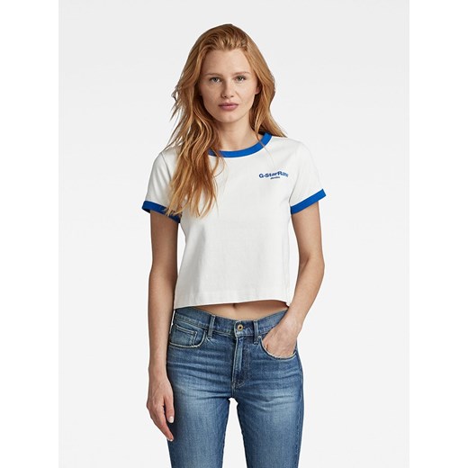 G-Star Koszulka w kolorze biało-niebieskim ze sklepu Limango Polska w kategorii Bluzki damskie - zdjęcie 163753465
