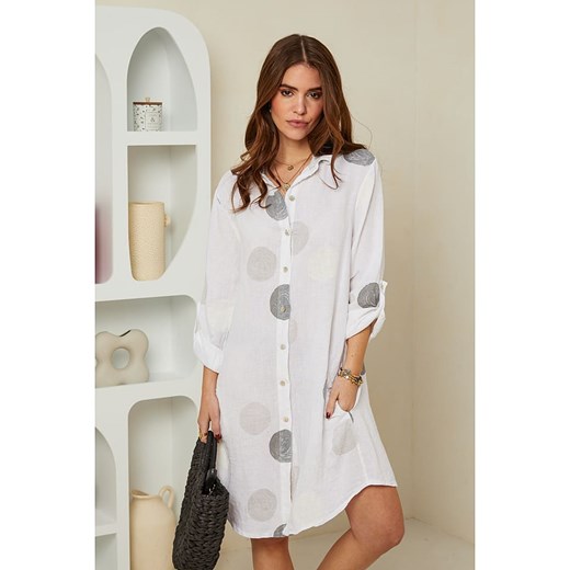 Rodier Lin Lniana sukienka w kolorze białym ze sklepu Limango Polska w kategorii Sukienki - zdjęcie 163754347