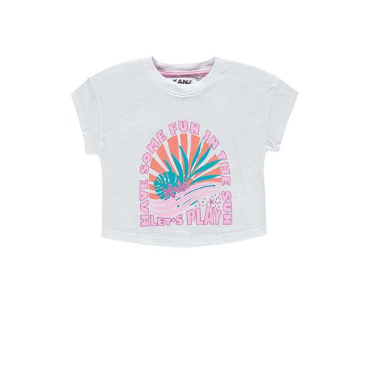 Kanz Koszulka w kolorze białym ze wzorem ze sklepu Limango Polska w kategorii Bluzki dziewczęce - zdjęcie 163758139
