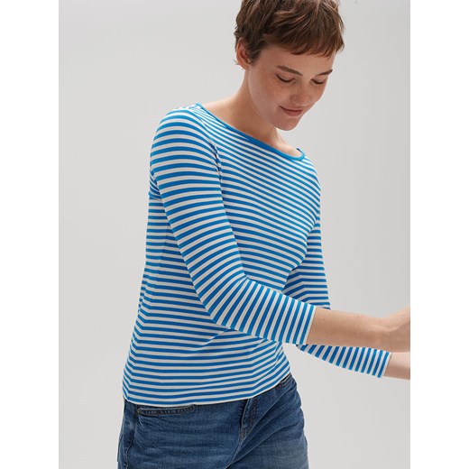 OPUS Koszulka &quot;Sopili&quot; w kolorze niebiesko-białym ze sklepu Limango Polska w kategorii Bluzki damskie - zdjęcie 163760879