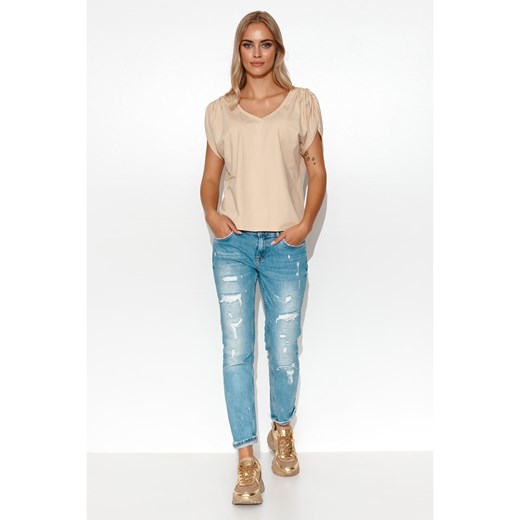 Makadamia Koszulka w kolorze beżowym ze sklepu Limango Polska w kategorii Bluzki damskie - zdjęcie 163772045