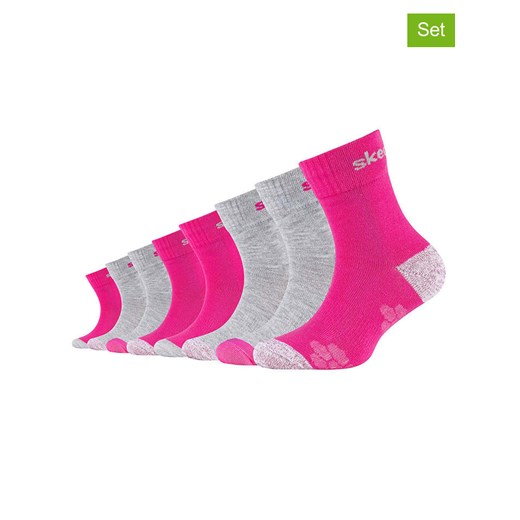 Skechers Skarpety (8 par) w kolorze różowo-szarym ze sklepu Limango Polska w kategorii Skarpetki dziecięce - zdjęcie 163783139