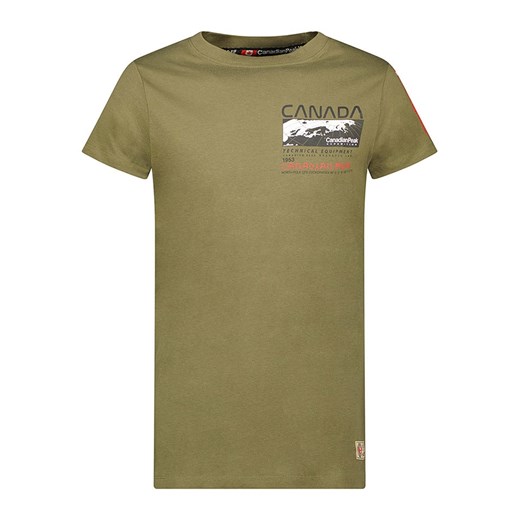 Canadian Peak Koszulka &quot;Jholmeak&quot; w kolorze khaki ze sklepu Limango Polska w kategorii T-shirty męskie - zdjęcie 163795305
