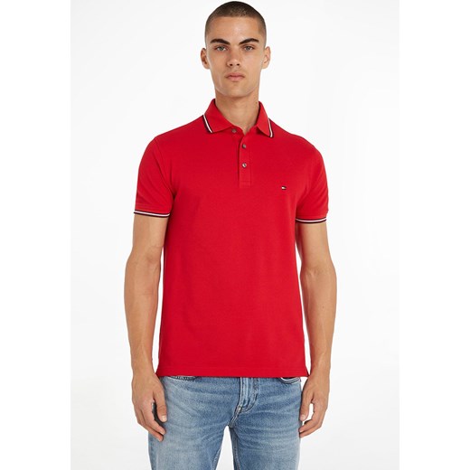 T-shirt męski Tommy Hilfiger czerwony z krótkim rękawem 