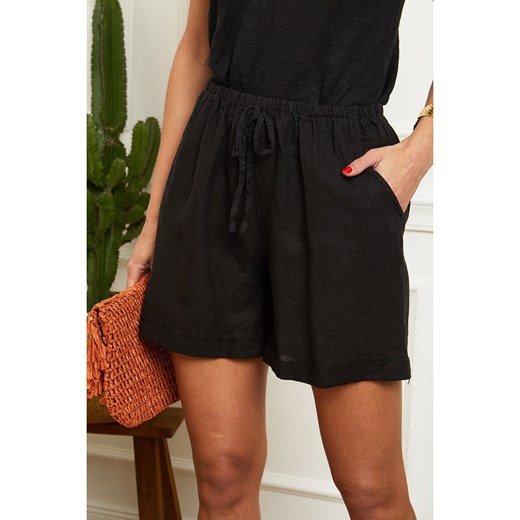 Le Monde du Lin Lniane szorty w kolorze czarnym Le Monde Du Lin 40/42 okazja Limango Polska