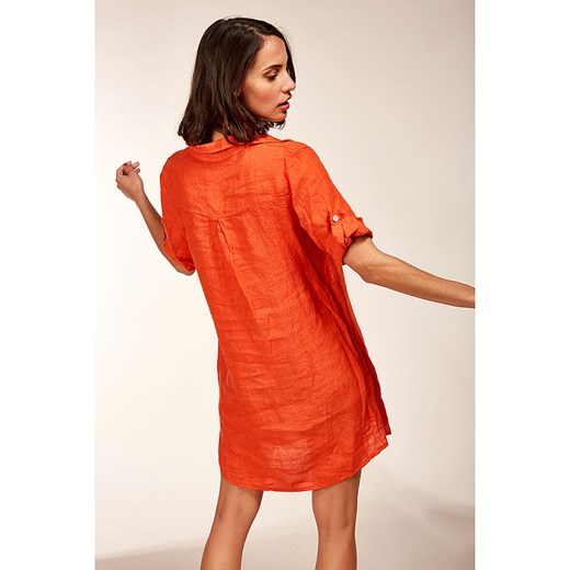 Le Monde du Lin Lniana sukienka w kolorze pomarańczowym Le Monde Du Lin 36/38 promocyjna cena Limango Polska