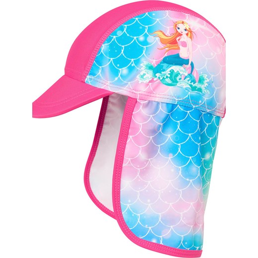 Playshoes Czapka w kolorze różowym ze wzorem z osłoną karku ze sklepu Limango Polska w kategorii Czapki dziecięce - zdjęcie 163819199