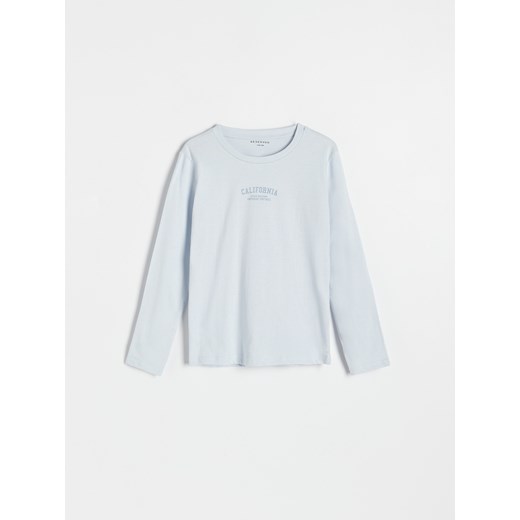 Reserved - Koszulka longsleeve z nadrukiem - jasnoszary Reserved 152 (11 lat) Reserved okazyjna cena