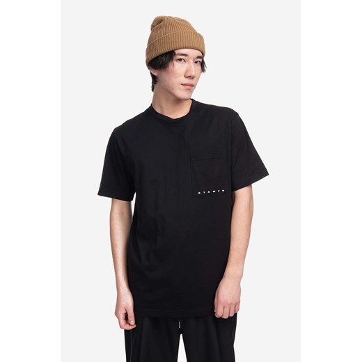 STAMPD t-shirt bawełniany kolor czarny gładki SLA.M3098TE-BLK ze sklepu PRM w kategorii T-shirty męskie - zdjęcie 163821139