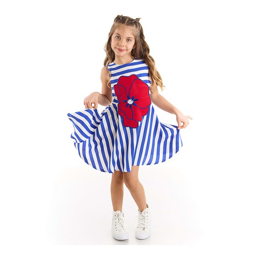 Denokids Sukienka &quot;Poppy&quot; w kolorze niebiesko-białym ze sklepu Limango Polska w kategorii Sukienki dziewczęce - zdjęcie 163826366