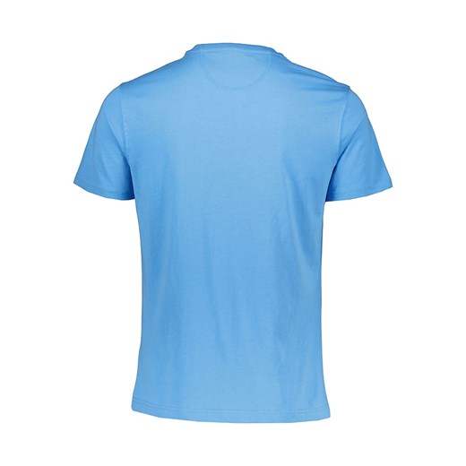 T-shirt męski niebieski La Martina z krótkimi rękawami z bawełny 