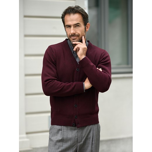 Sweter męski Artur kardigan - śliwka - M ze sklepu Swetry Lasota w kategorii Swetry męskie - zdjęcie 163839547