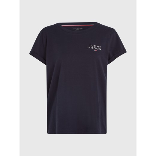 T-shirt damski Tommy Hilfiger granatowy UW0UW04525 ze sklepu piubiu_pl w kategorii Bluzki damskie - zdjęcie 163844435
