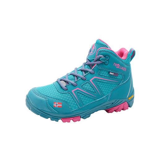 Trollkids Buty trekkingowe "Skarvan Hiker Mid" w kolorze turkusowym Trollkids 38 okazja Limango Polska