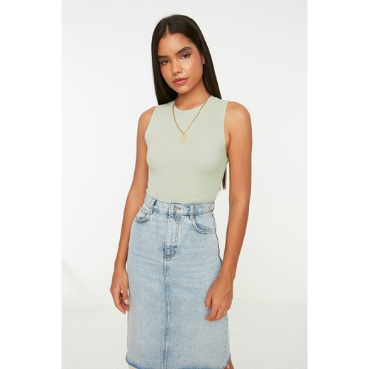 trendyol Top w kolorze jasnozielonym Trendyol M okazyjna cena Limango Polska