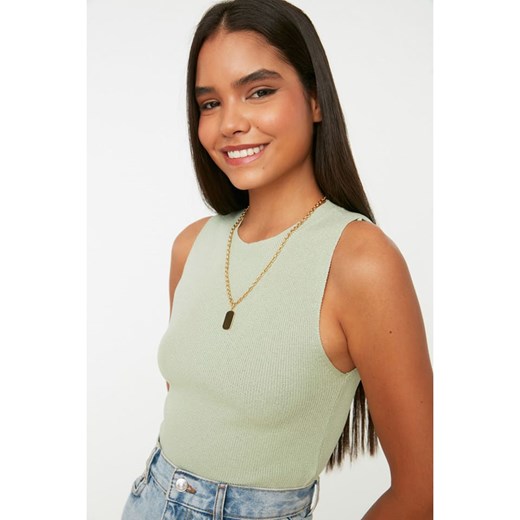 trendyol Top w kolorze jasnozielonym Trendyol L Limango Polska wyprzedaż