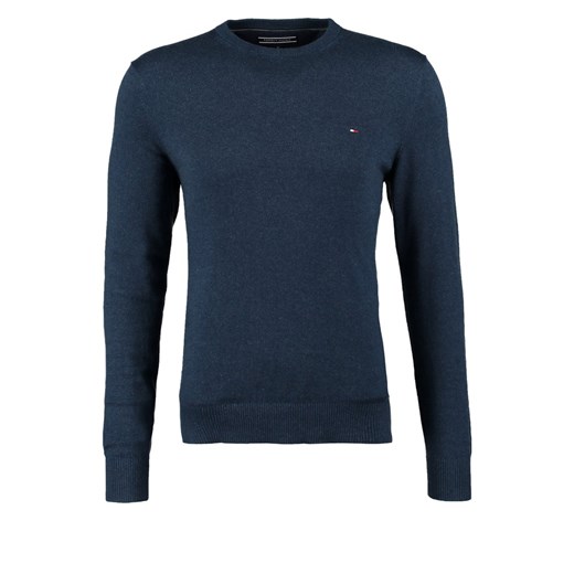 Tommy Hilfiger PIMA Sweter insignia blue heather zalando szary abstrakcyjne wzory