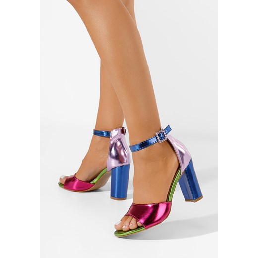 Wielokolorowy sandały na słupku Zandra V3 ze sklepu Zapatos w kategorii Sandały damskie - zdjęcie 163857826