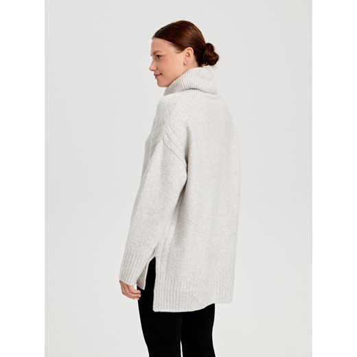 Sweter damski szary Sinsay z golfem