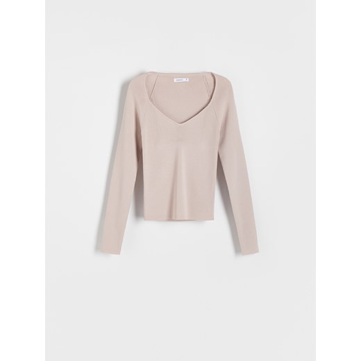 Reserved - Dzianinowa bluzka - beżowy Reserved L Reserved