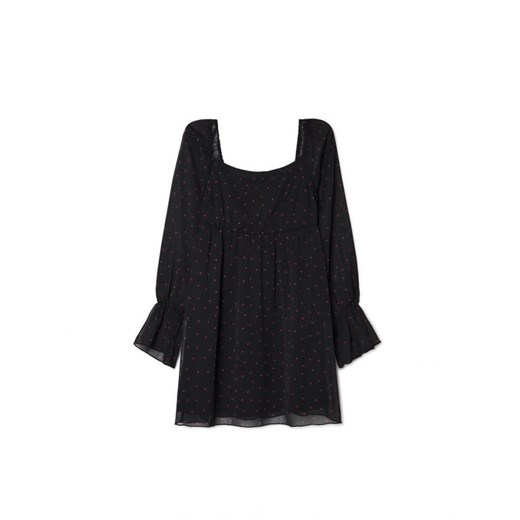 Cropp - Wzorzysta szyfonowa sukienka - szary ze sklepu Cropp w kategorii Sukienki - zdjęcie 163865487